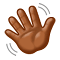 👋🏾 Emoji Mano Saludando: Tono De Piel Oscuro Medio en Samsung Experience 9.0.