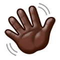 👋🏿 Emoji Mano Saludando: Tono De Piel Oscuro en Samsung Experience 9.0.
