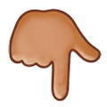 👇🏽 Emoji Dorso Da Mão Com Dedo Indicador Apontando Para Baixo: Pele Morena na Samsung Experience 9.0.