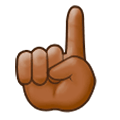 ☝🏾 Emoji nach oben weisender Zeigefinger von vorne: mitteldunkle Hautfarbe Samsung Experience 9.0.