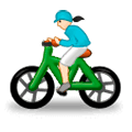 Émoji 🚴🏻‍♀️ Cycliste Femme : Peau Claire sur Samsung Experience 9.0.