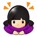 🙇🏻‍♀️ Emoji Mujer Haciendo Una Reverencia: Tono De Piel Claro en Samsung Experience 9.0.