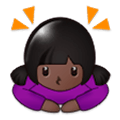 🙇🏿‍♀️ Emoji Mujer Haciendo Una Reverencia: Tono De Piel Oscuro en Samsung Experience 9.0.