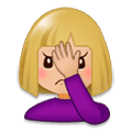 🤦🏼‍♀️ Emoji sich an den Kopf fassende Frau: mittelhelle Hautfarbe Samsung Experience 9.0.