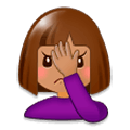 🤦🏽‍♀️ Emoji sich an den Kopf fassende Frau: mittlere Hautfarbe Samsung Experience 9.0.