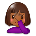 🤦🏾‍♀️ Emoji sich an den Kopf fassende Frau: mitteldunkle Hautfarbe Samsung Experience 9.0.