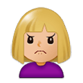 🙍🏼‍♀️ Emoji missmutige Frau: mittelhelle Hautfarbe Samsung Experience 9.0.