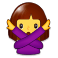 Émoji 🙅‍♀️ Femme Faisant Un Geste D’interdiction sur Samsung Experience 9.0.