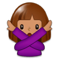 🙅🏽‍♀️ Emoji Frau mit überkreuzten Armen: mittlere Hautfarbe Samsung Experience 9.0.