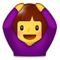 🙆‍♀️ Emoji Frau mit Händen auf dem Kopf Samsung Experience 9.0.