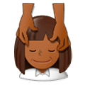 💆🏾‍♀️ Emoji Frau, die eine Kopfmassage bekommt: mitteldunkle Hautfarbe Samsung Experience 9.0.