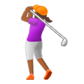 🏌🏾‍♀️ Emoji Mulher Golfista: Pele Morena Escura na Samsung Experience 9.0.