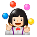 🤹🏻‍♀️ Emoji Mujer Haciendo Malabares: Tono De Piel Claro en Samsung Experience 9.0.