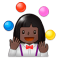 🤹🏿‍♀️ Emoji Mujer Haciendo Malabares: Tono De Piel Oscuro en Samsung Experience 9.0.
