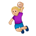 🤾🏼‍♀️ Emoji Mujer Jugando Al Balonmano: Tono De Piel Claro Medio en Samsung Experience 9.0.