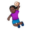🤾🏿‍♀️ Emoji Mujer Jugando Al Balonmano: Tono De Piel Oscuro en Samsung Experience 9.0.