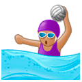 🤽🏽‍♀️ Emoji Mulher Jogando Polo Aquático: Pele Morena na Samsung Experience 9.0.