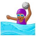 🤽🏾‍♀️ Emoji Mujer Jugando Al Waterpolo: Tono De Piel Oscuro Medio en Samsung Experience 9.0.