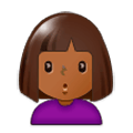🙎🏾‍♀️ Emoji Mujer Haciendo Pucheros: Tono De Piel Oscuro Medio en Samsung Experience 9.0.