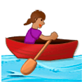 🚣🏽‍♀️ Emoji Mujer Remando En Un Bote: Tono De Piel Medio en Samsung Experience 9.0.