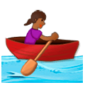 🚣🏾‍♀️ Emoji Frau im Ruderboot: mitteldunkle Hautfarbe Samsung Experience 9.0.