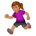 Émoji 🏃🏽‍♀️ Femme Qui Court : Peau Légèrement Mate sur Samsung Experience 9.0.