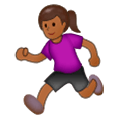 🏃🏾‍♀️ Emoji Mujer Corriendo: Tono De Piel Oscuro Medio en Samsung Experience 9.0.