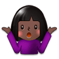 🤷🏿‍♀️ Emoji Mujer Encogida De Hombros: Tono De Piel Oscuro en Samsung Experience 9.0.