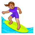 🏄🏽‍♀️ Emoji Surferin: mittlere Hautfarbe Samsung Experience 9.0.