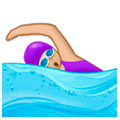 🏊🏼‍♀️ Emoji Mulher Nadando: Pele Morena Clara na Samsung Experience 9.0.