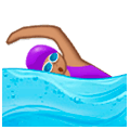 🏊🏽‍♀️ Emoji Schwimmerin: mittlere Hautfarbe Samsung Experience 9.0.