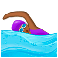 🏊🏾‍♀️ Emoji Mujer Nadando: Tono De Piel Oscuro Medio en Samsung Experience 9.0.