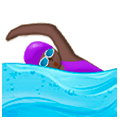 🏊🏿‍♀️ Emoji Mulher Nadando: Pele Escura na Samsung Experience 9.0.