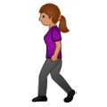 🚶🏽‍♀️ Emoji Mujer Caminando: Tono De Piel Medio en Samsung Experience 9.0.