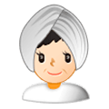 👳🏻‍♀️ Emoji Frau mit Turban: helle Hautfarbe Samsung Experience 9.0.
