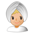 👳🏼‍♀️ Emoji Frau mit Turban: mittelhelle Hautfarbe Samsung Experience 9.0.