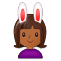 👯🏾 Emoji Personas Con Orejas De Conejo: Tono De Piel Oscuro Medio en Samsung Experience 9.0.