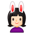 👯🏻‍♀️ Emoji Frauen mit Hasenohren, helle Hautfarbe Samsung Experience 9.0.