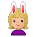 👯🏼‍♀️ Emoji Mujeres Con Orejas De Conejo, Tono De Piel Claro Medio en Samsung Experience 9.0.