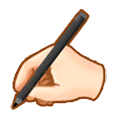 ✍🏻 Emoji Mano Escribiendo: Tono De Piel Claro en Samsung Experience 9.0.