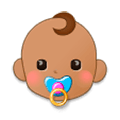 👶🏽 Emoji Bebê: Pele Morena na Samsung Experience 9.1.