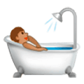 🛀🏽 Emoji Pessoa Tomando Banho: Pele Morena na Samsung Experience 9.1.