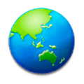 Émoji 🌏 Globe Tourné Sur L’Asie Et L’Australie sur Samsung Experience 9.1.