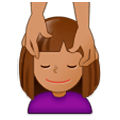 💆🏽 Emoji Person, die eine Kopfmassage bekommt: mittlere Hautfarbe Samsung Experience 9.1.