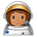 Émoji 👩🏽‍🚀 Astronaute Femme : Peau Légèrement Mate sur Samsung Experience 9.1.