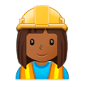 👷🏾‍♀️ Emoji Pedreira: Pele Morena Escura na Samsung Experience 9.1.