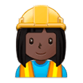 Emoji 👷🏿‍♀️ Operaia Edile: Carnagione Scura su Samsung Experience 9.1.
