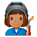 Emoji 👩🏽‍🏭 Operaia: Carnagione Olivastra su Samsung Experience 9.1.