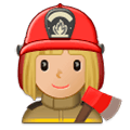 👩🏼‍🚒 Emoji Bombeira: Pele Morena Clara na Samsung Experience 9.1.