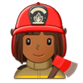 Emoji 👩🏾‍🚒 Pompiere Donna: Carnagione Abbastanza Scura su Samsung Experience 9.1.